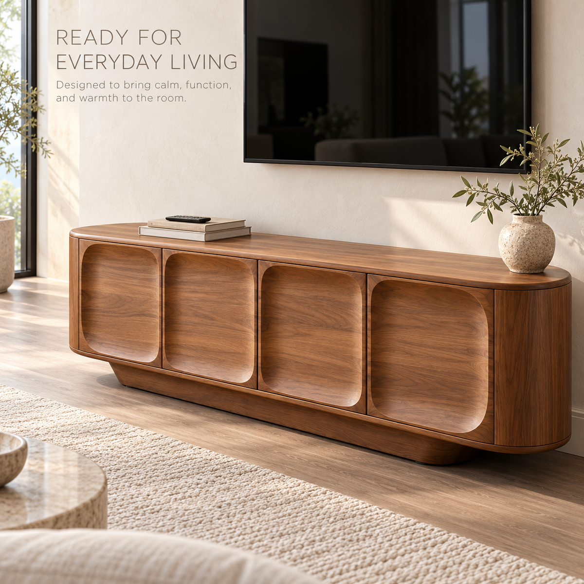 Dalesford Sculptural Solid Wood TV Stand - Design 162 - product detail 6