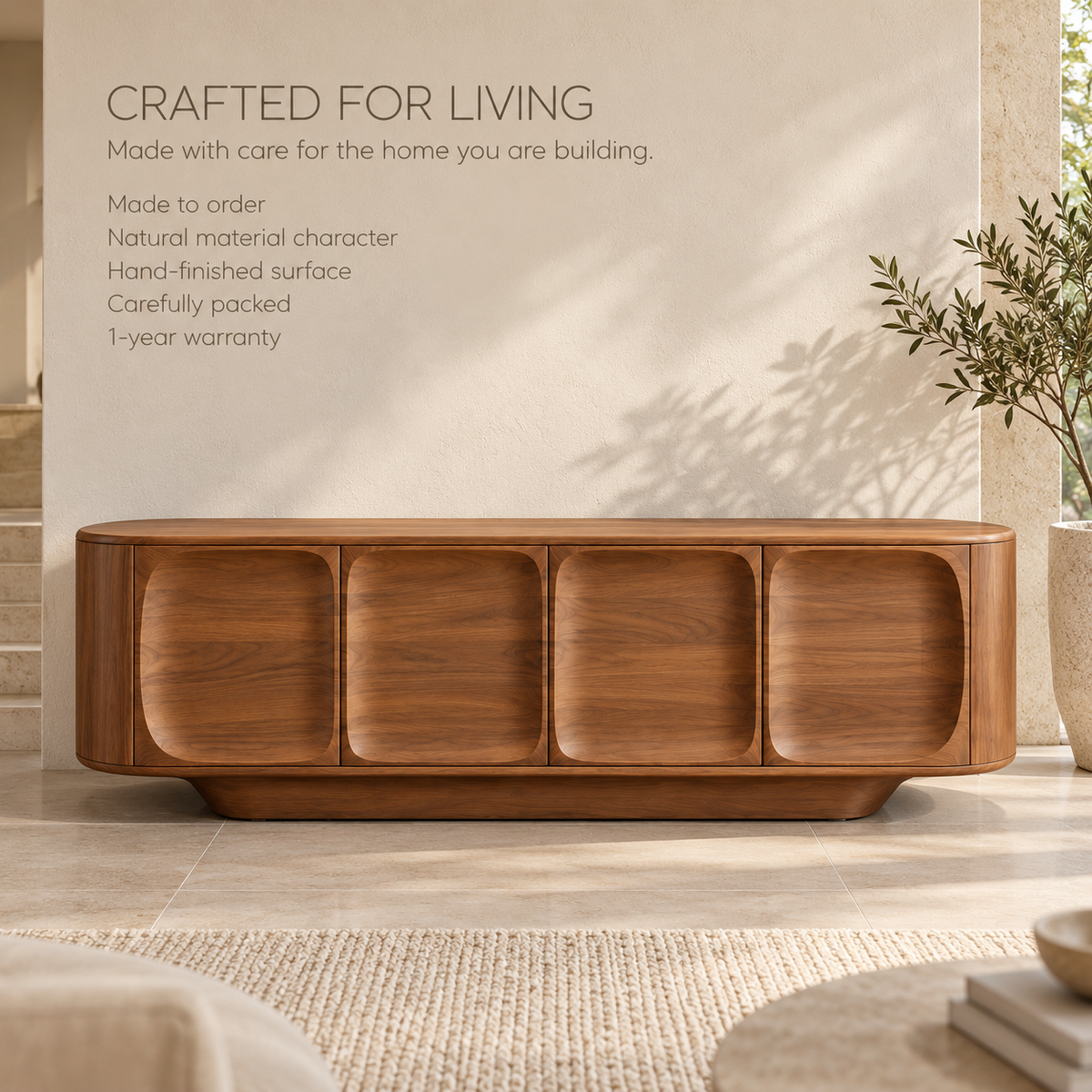 Dalesford Sculptural Solid Wood TV Stand - Design 162 - product detail 8