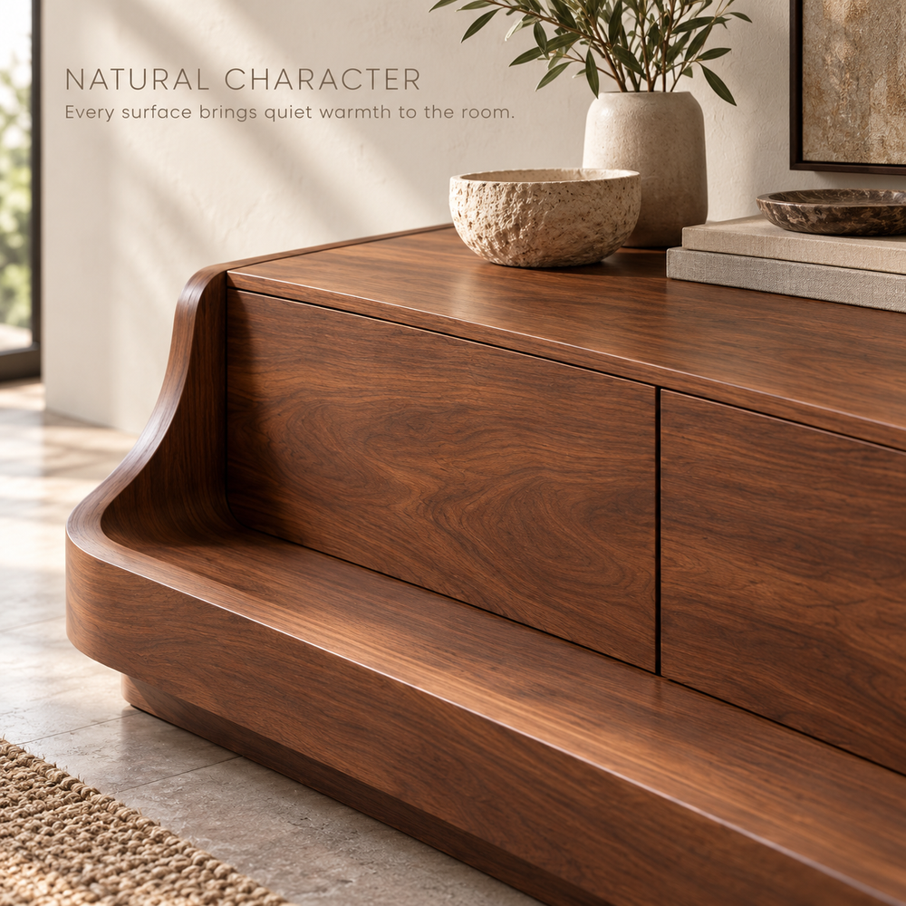 Everley Sculptural Solid Wood TV Stand - Design 163 - product detail 4