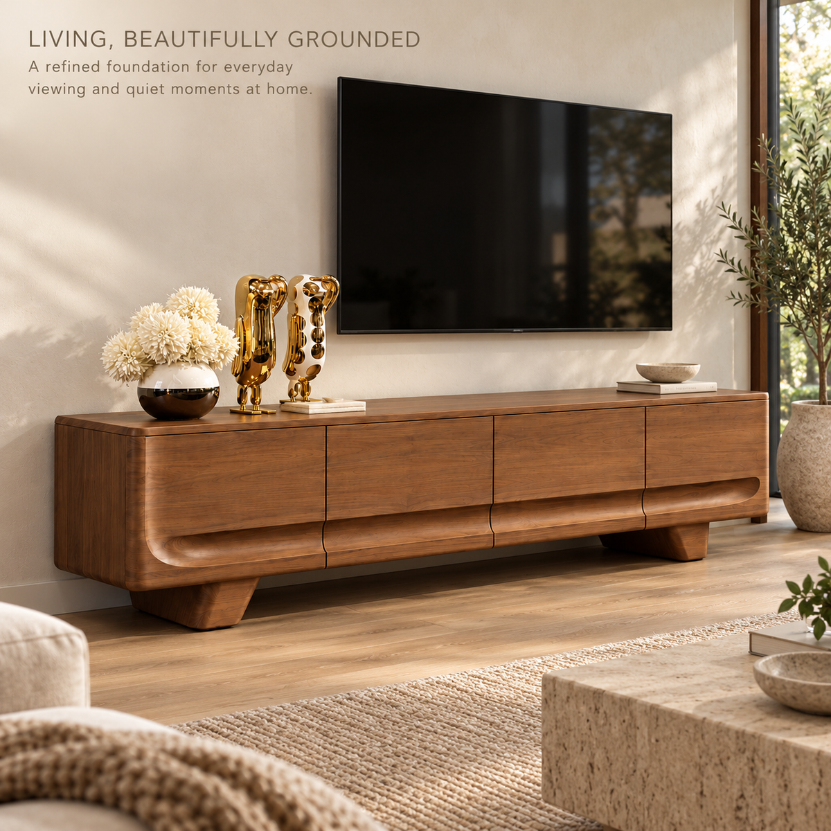 Fernwick Sculptural Solid Wood TV Stand - Design 164 - product detail 1