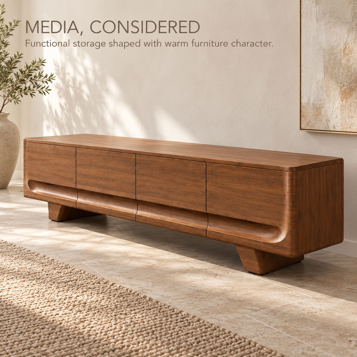 Fernwick Sculptural Solid Wood TV Stand - Design 164 - product detail 2