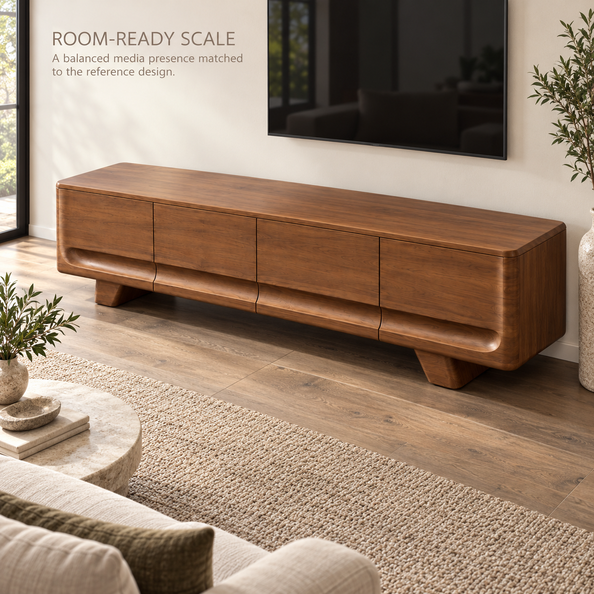 Fernwick Sculptural Solid Wood TV Stand - Design 164 - product detail 3