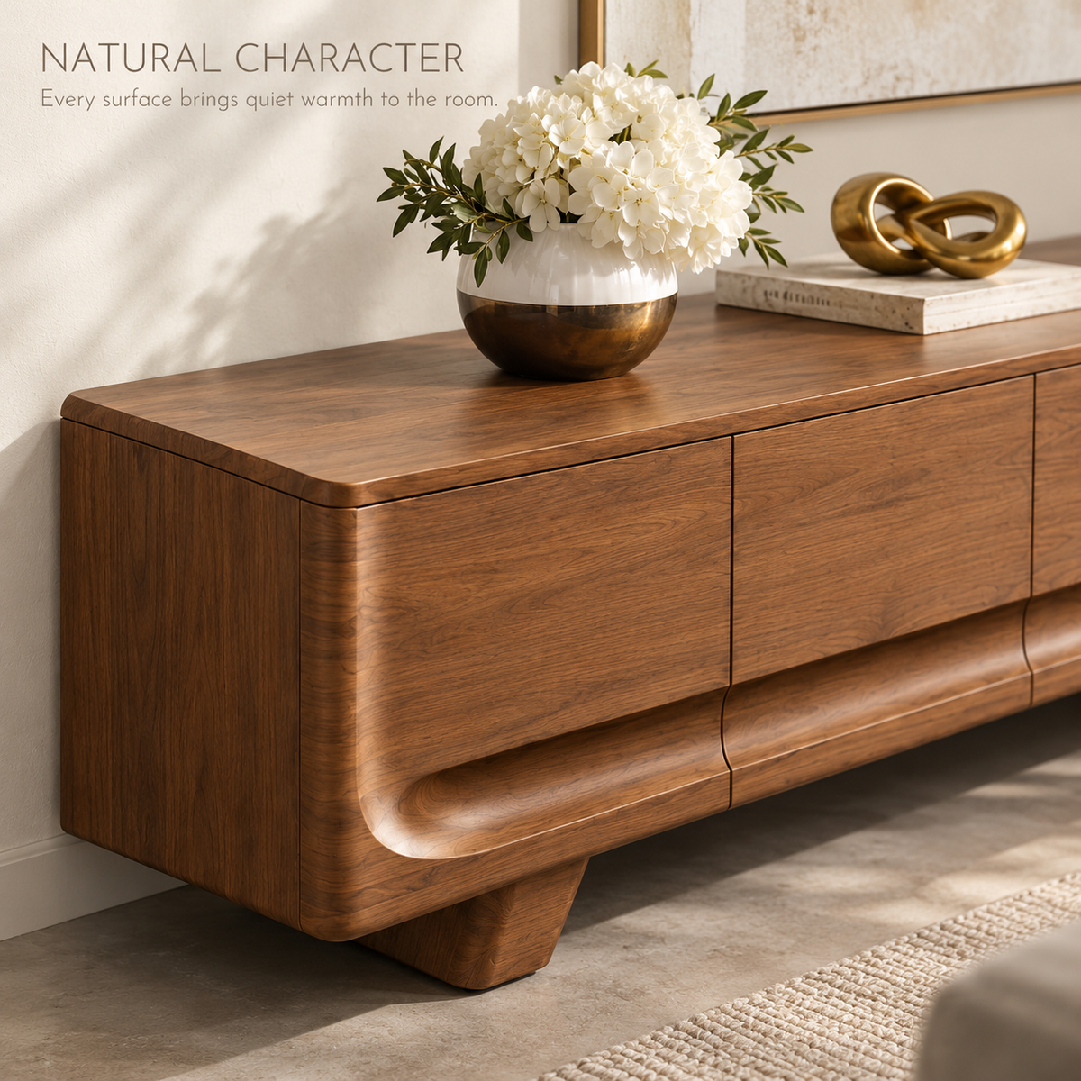 Fernwick Sculptural Solid Wood TV Stand - Design 164 - product detail 4