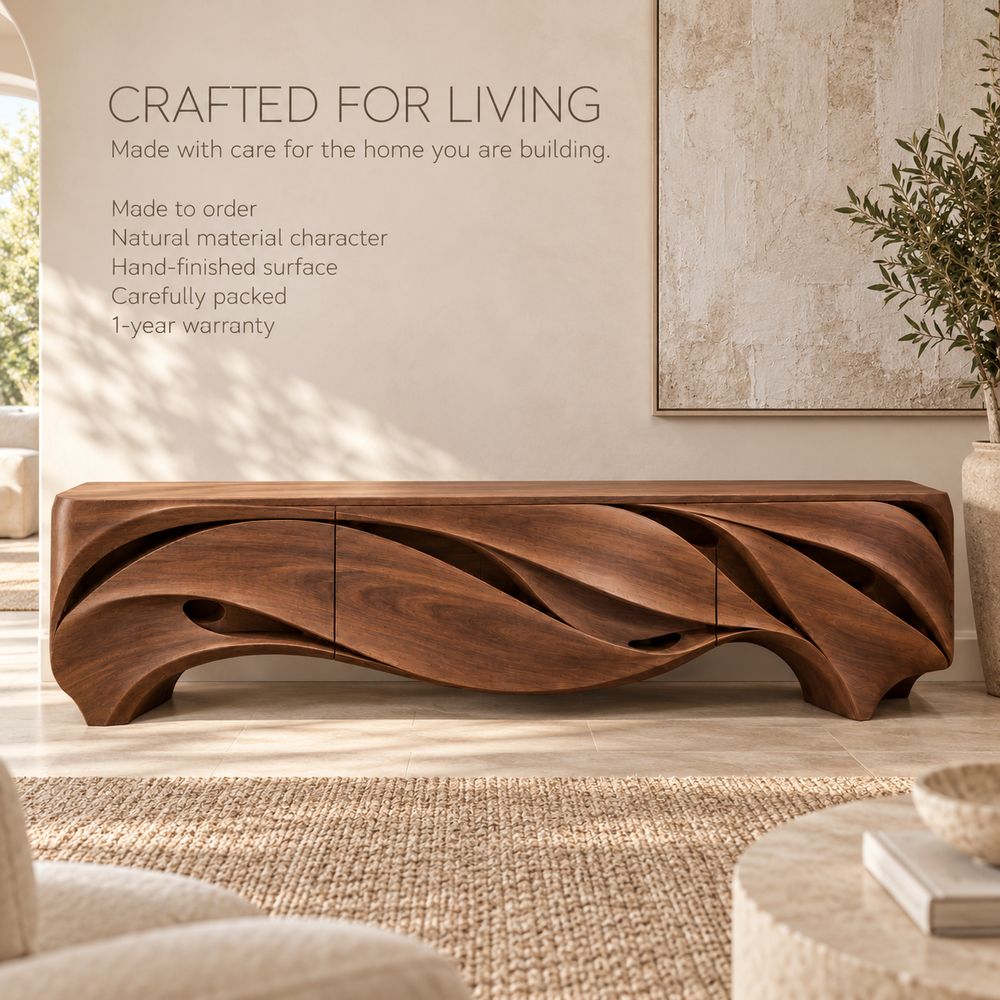 Greystone Sculptural Solid Wood TV Stand - Design 165 - product detail 8