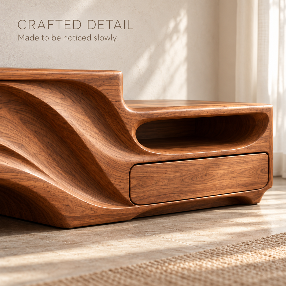 Huxley Sculptural Solid Wood TV Stand - Design 166 - product detail 5