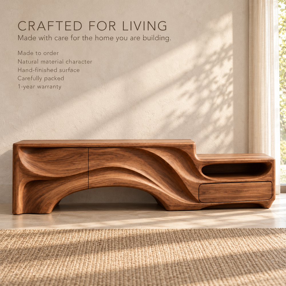 Huxley Sculptural Solid Wood TV Stand - Design 166 - product detail 8