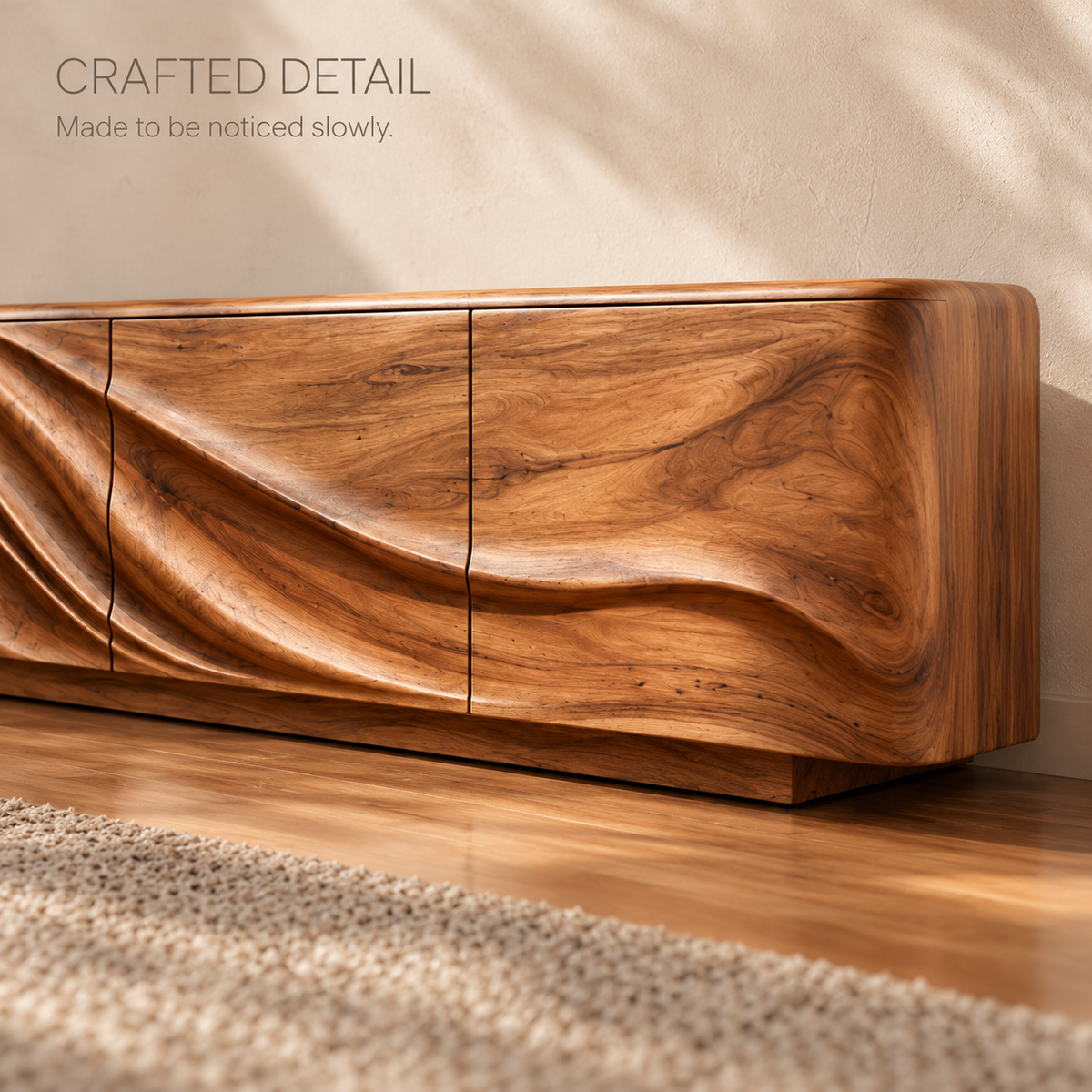 Kenwood Sculptural Solid Wood TV Stand - Design 168 - product detail 5