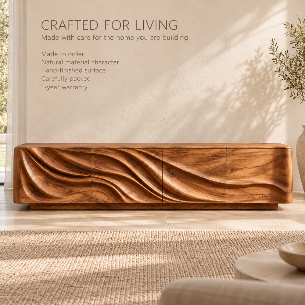 Kenwood Sculptural Solid Wood TV Stand - Design 168 - product detail 8