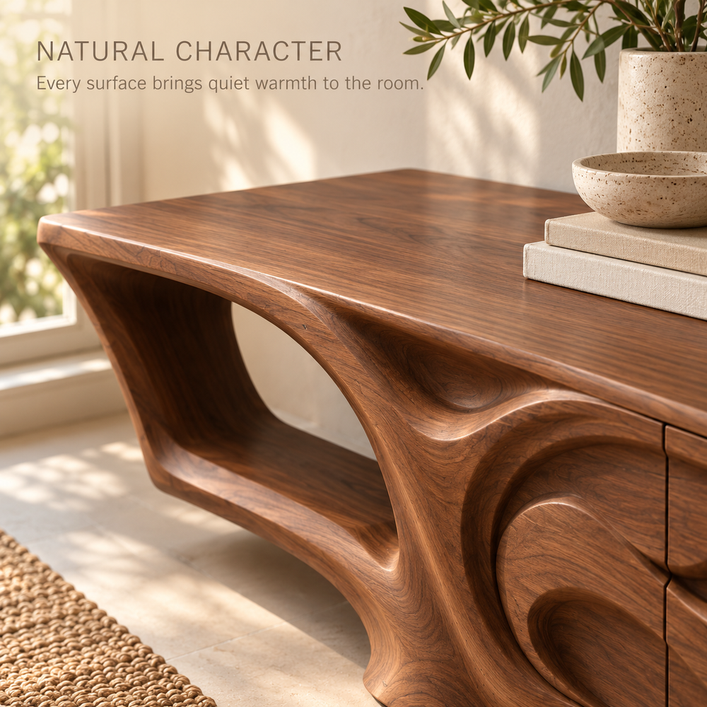 Lindenhall Sculptural Solid Wood TV Stand - Design 169 - product detail 4