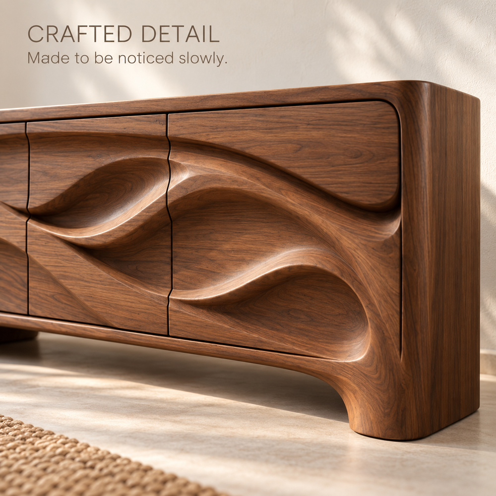Lindenhall Sculptural Solid Wood TV Stand - Design 169 - product detail 5
