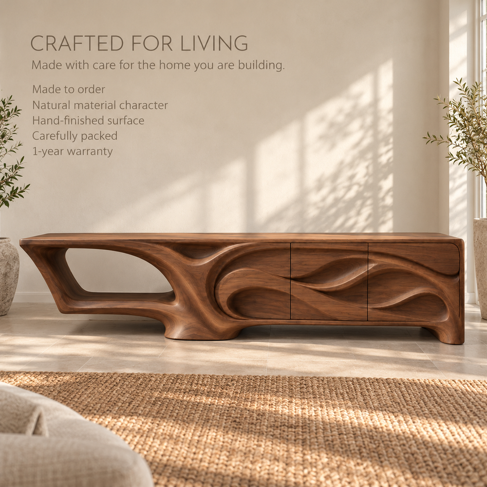 Lindenhall Sculptural Solid Wood TV Stand - Design 169 - product detail 8