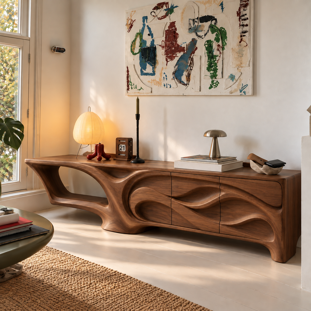 Lindenhall Sculptural Solid Wood TV Stand - Design 169 - original main view