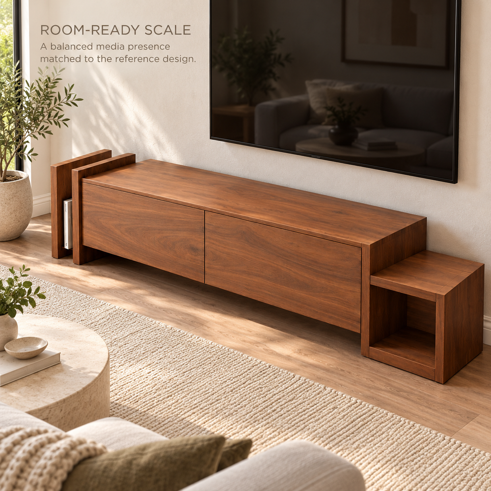 Mossley Sculptural Solid Wood TV Stand - Design 170 - product detail 3