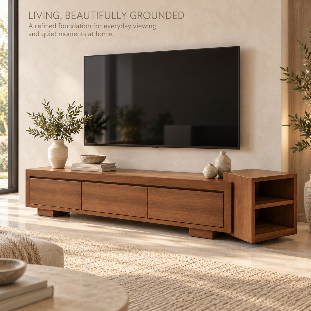 Norwood Sculptural Solid Wood TV Stand - Design 171 - product detail 1