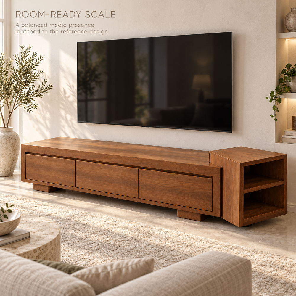 Norwood Sculptural Solid Wood TV Stand - Design 171 - product detail 3