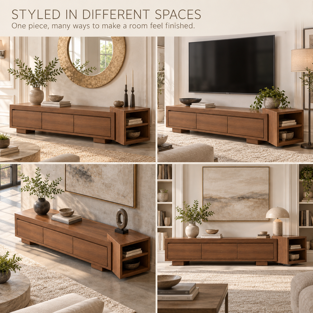 Norwood Sculptural Solid Wood TV Stand - Design 171 - product detail 9