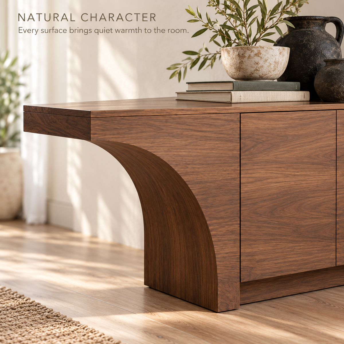 Oakridge Sculptural Solid Wood TV Stand - Design 172 - product detail 4