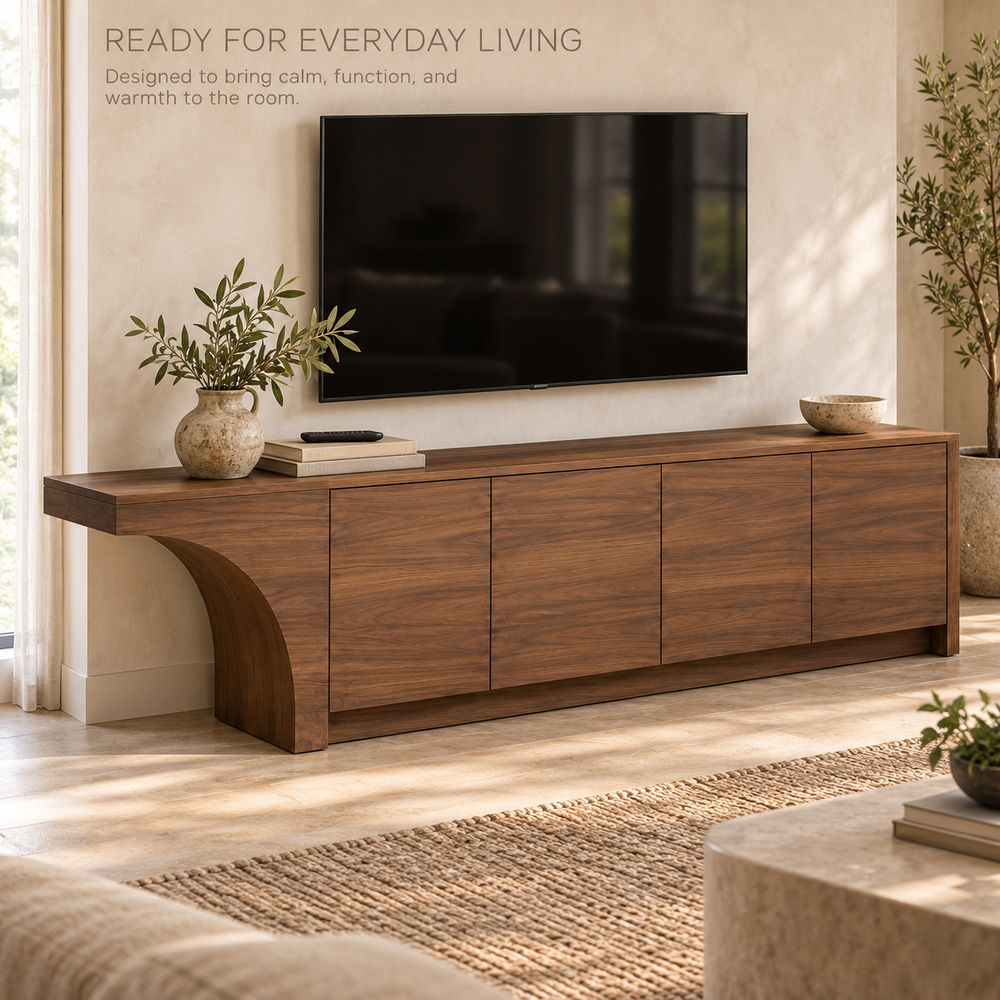 Oakridge Sculptural Solid Wood TV Stand - Design 172 - product detail 6