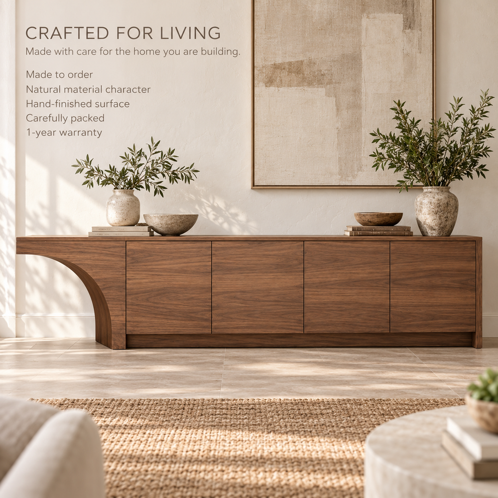 Oakridge Sculptural Solid Wood TV Stand - Design 172 - product detail 8