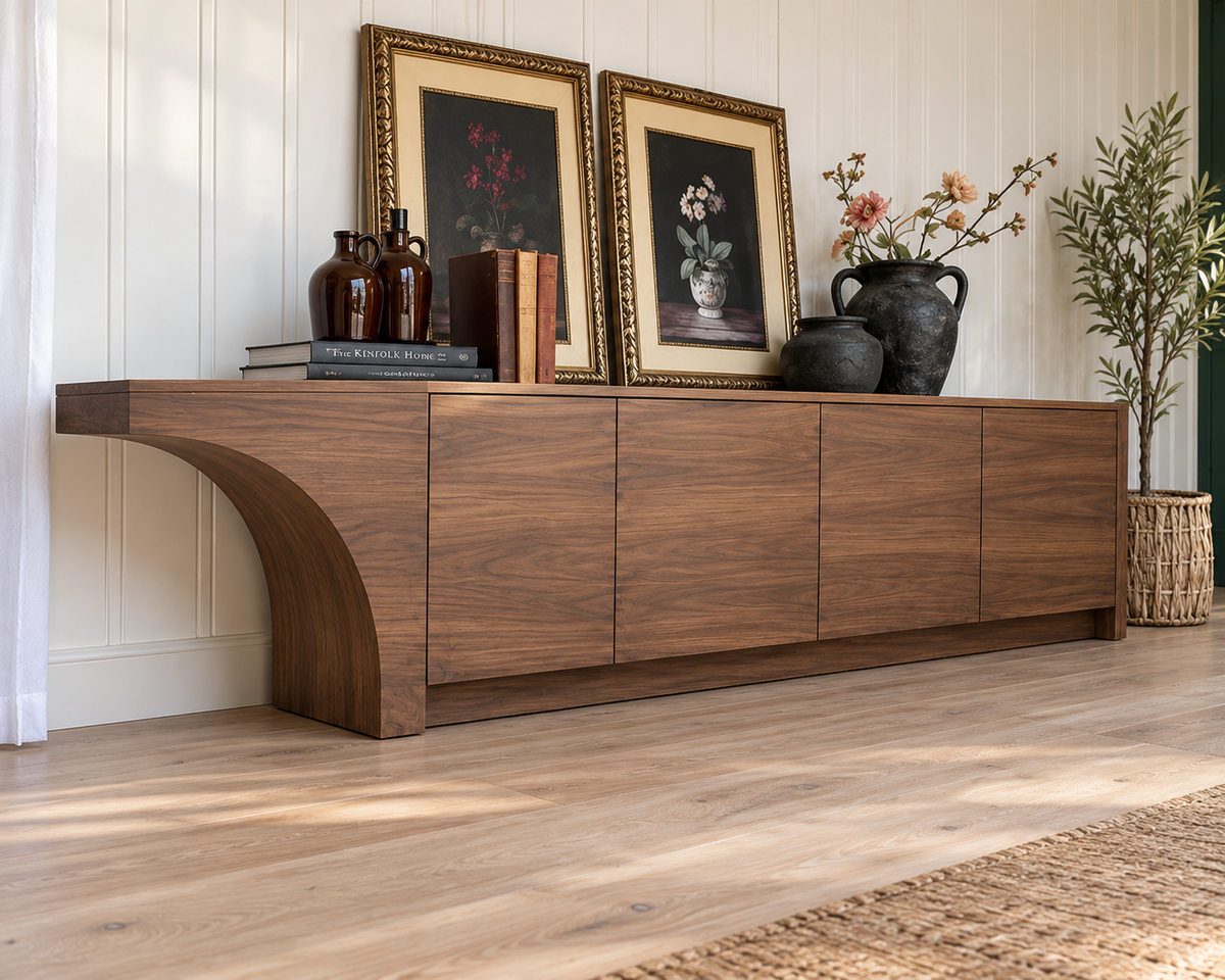 Oakridge Sculptural Solid Wood TV Stand - Design 172 - original main view