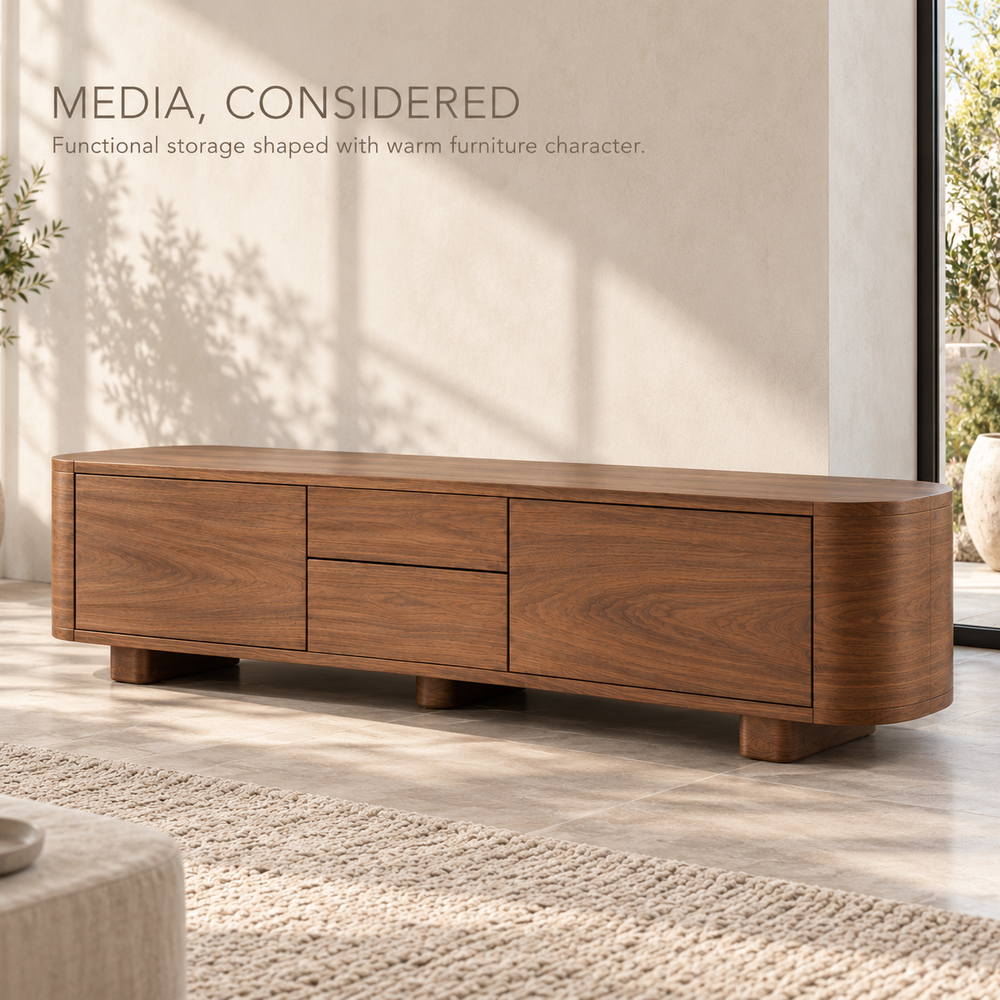 Penrose Sculptural Solid Wood TV Stand - Design 173 - product detail 2