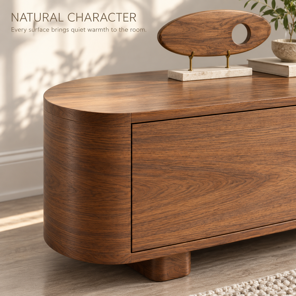 Penrose Sculptural Solid Wood TV Stand - Design 173 - product detail 4