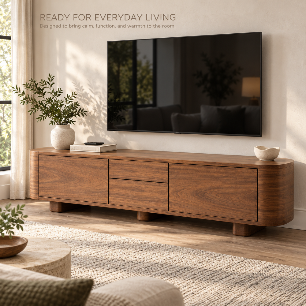 Penrose Sculptural Solid Wood TV Stand - Design 173 - product detail 6