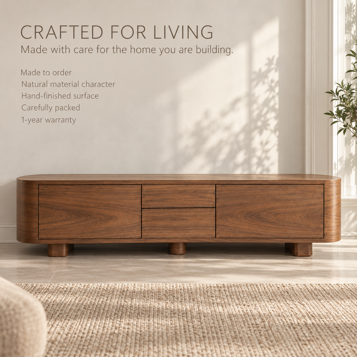 Penrose Sculptural Solid Wood TV Stand - Design 173 - product detail 8