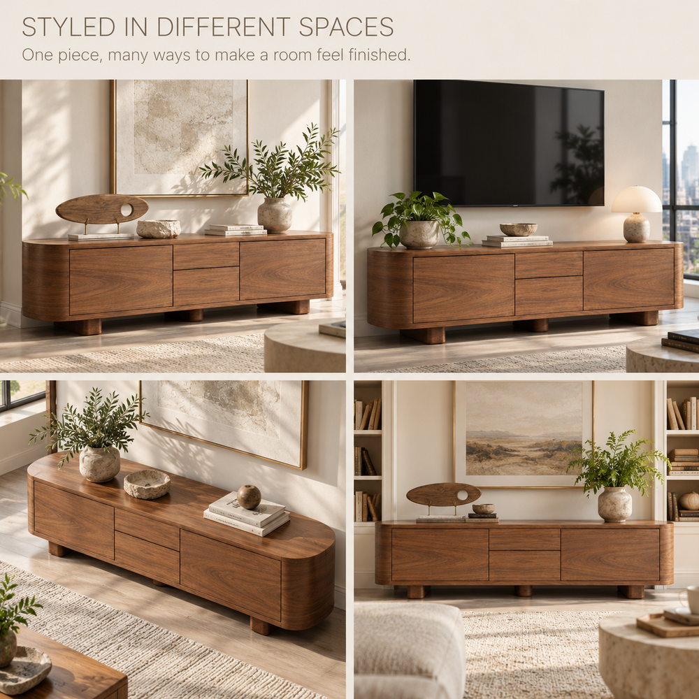 Penrose Sculptural Solid Wood TV Stand - Design 173 - product detail 9