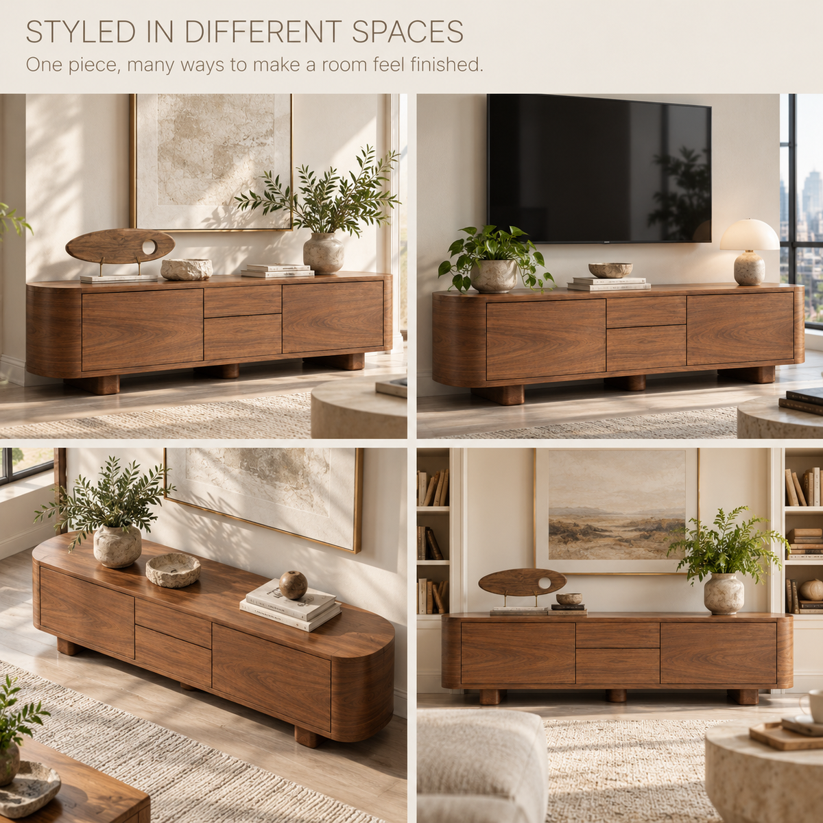 Penrose Sculptural Solid Wood TV Stand - Design 173 - product detail 9