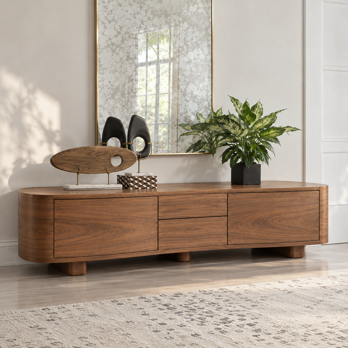 Penrose Sculptural Solid Wood TV Stand - Design 173 - original main view