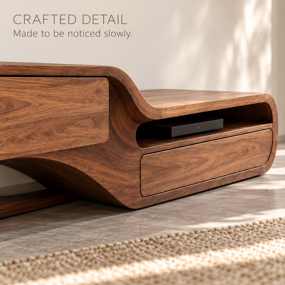 Rosewood Sculptural Solid Wood TV Stand - Design 175 - product detail 5