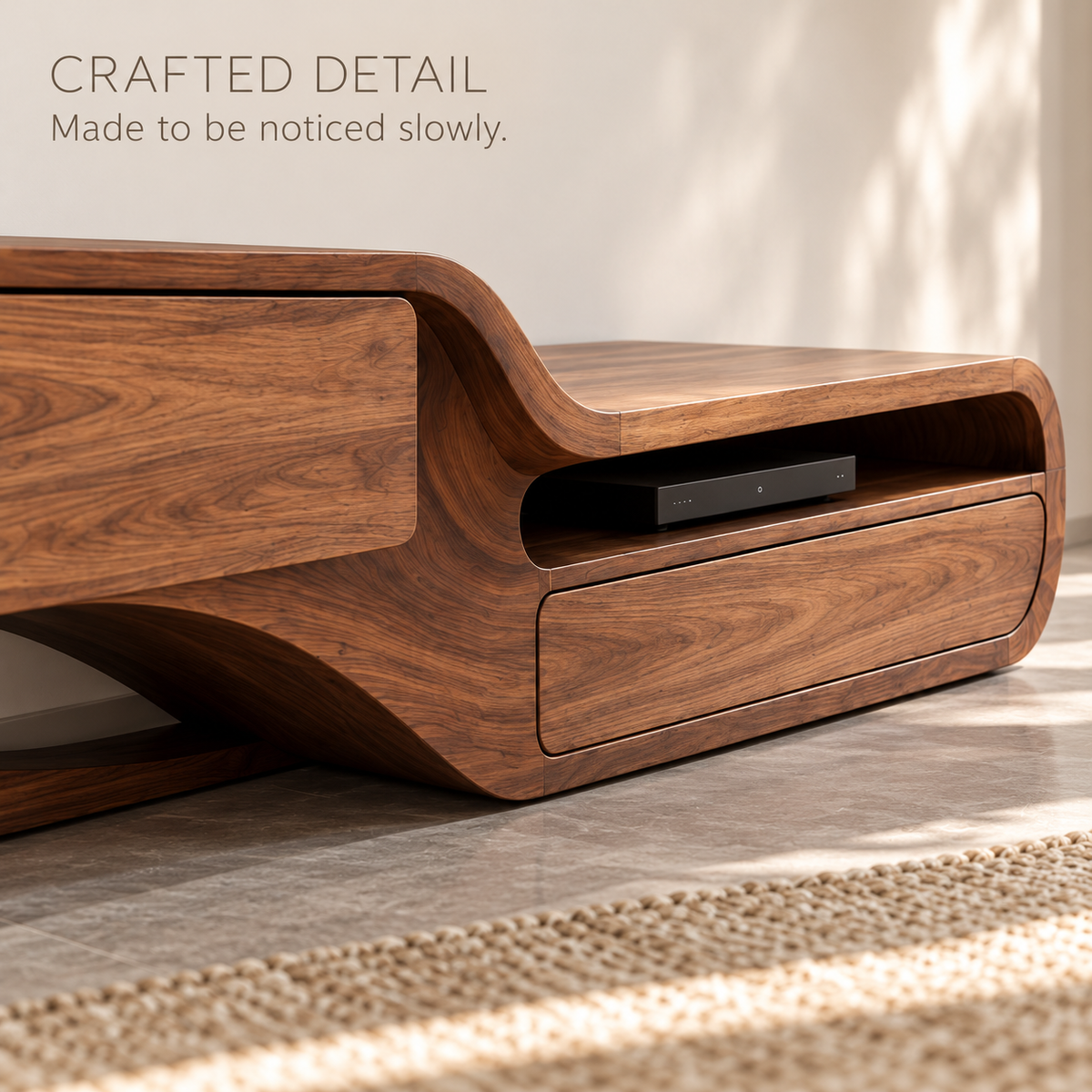 Rosewood Sculptural Solid Wood TV Stand - Design 175 - product detail 5