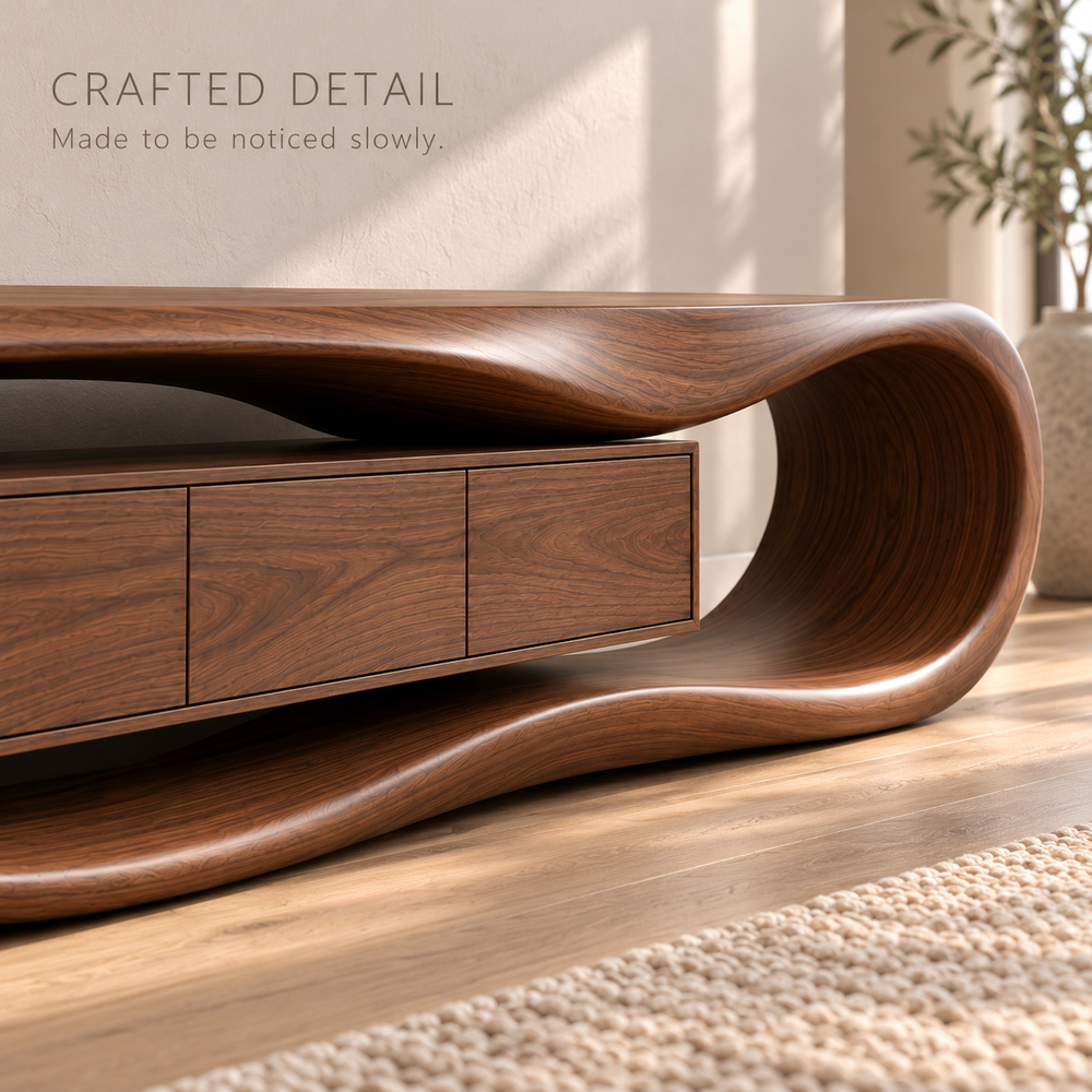 Somerley Sculptural Solid Wood TV Stand - Design 176 - product detail 5