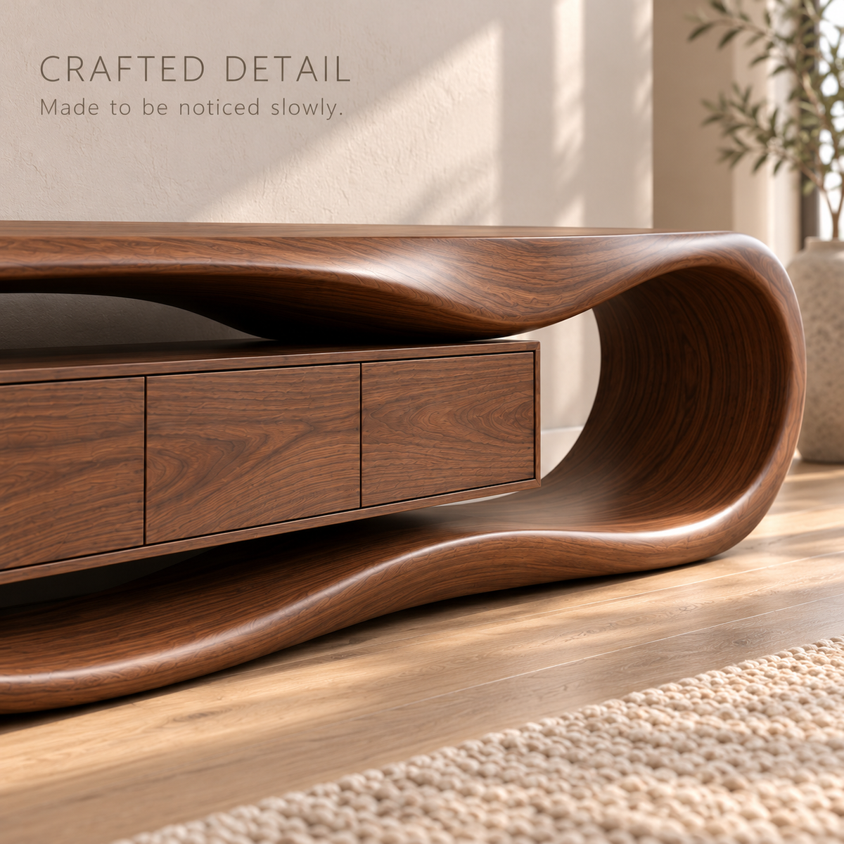 Somerley Sculptural Solid Wood TV Stand - Design 176 - product detail 5
