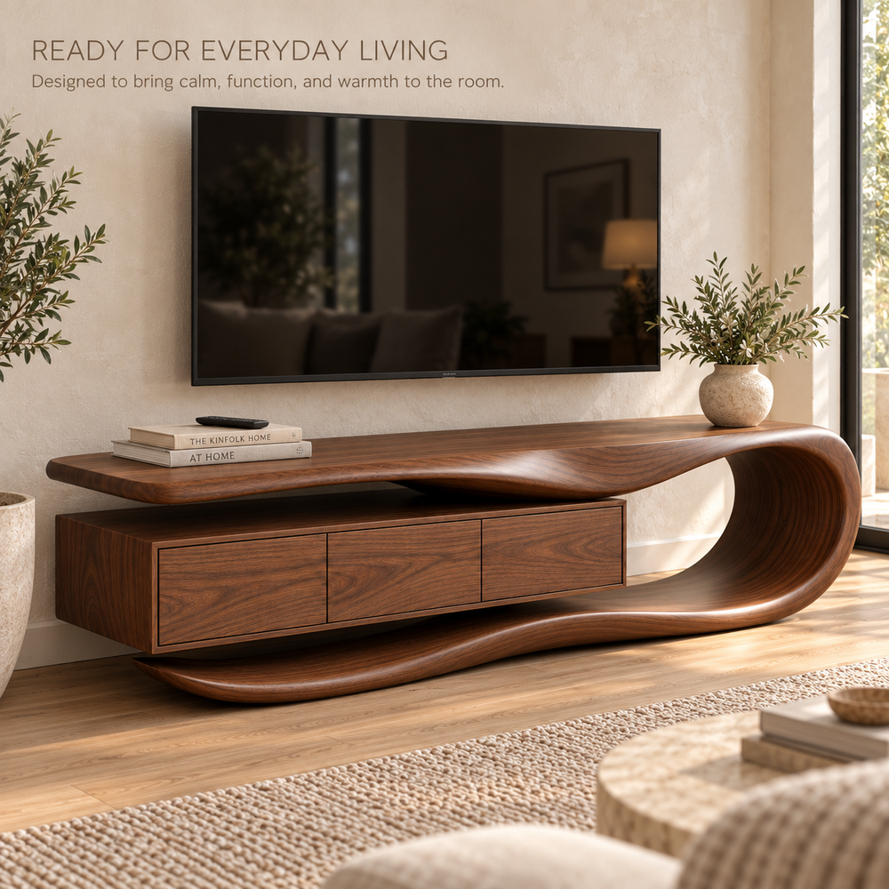Somerley Sculptural Solid Wood TV Stand - Design 176 - product detail 6