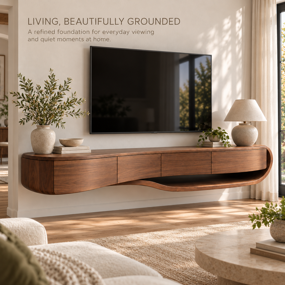 Tallmere Floating Solid Wood TV Stand - Design 177 - product detail 1