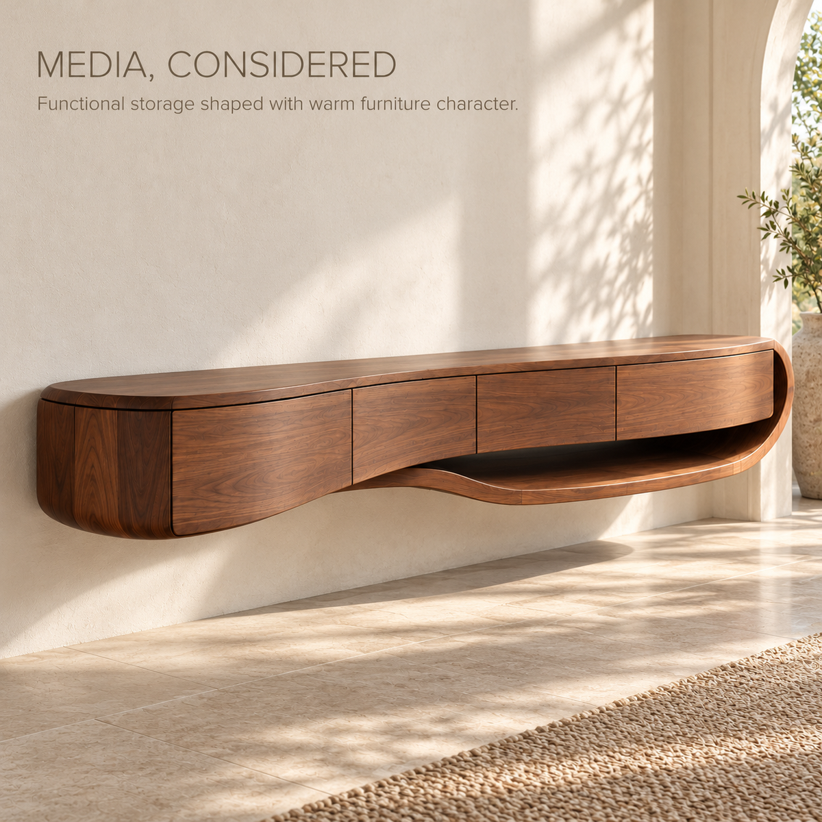 Tallmere Floating Solid Wood TV Stand - Design 177 - product detail 2
