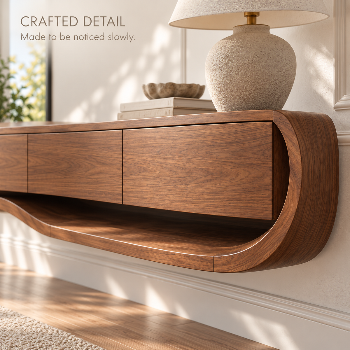 Tallmere Floating Solid Wood TV Stand - Design 177 - product detail 5