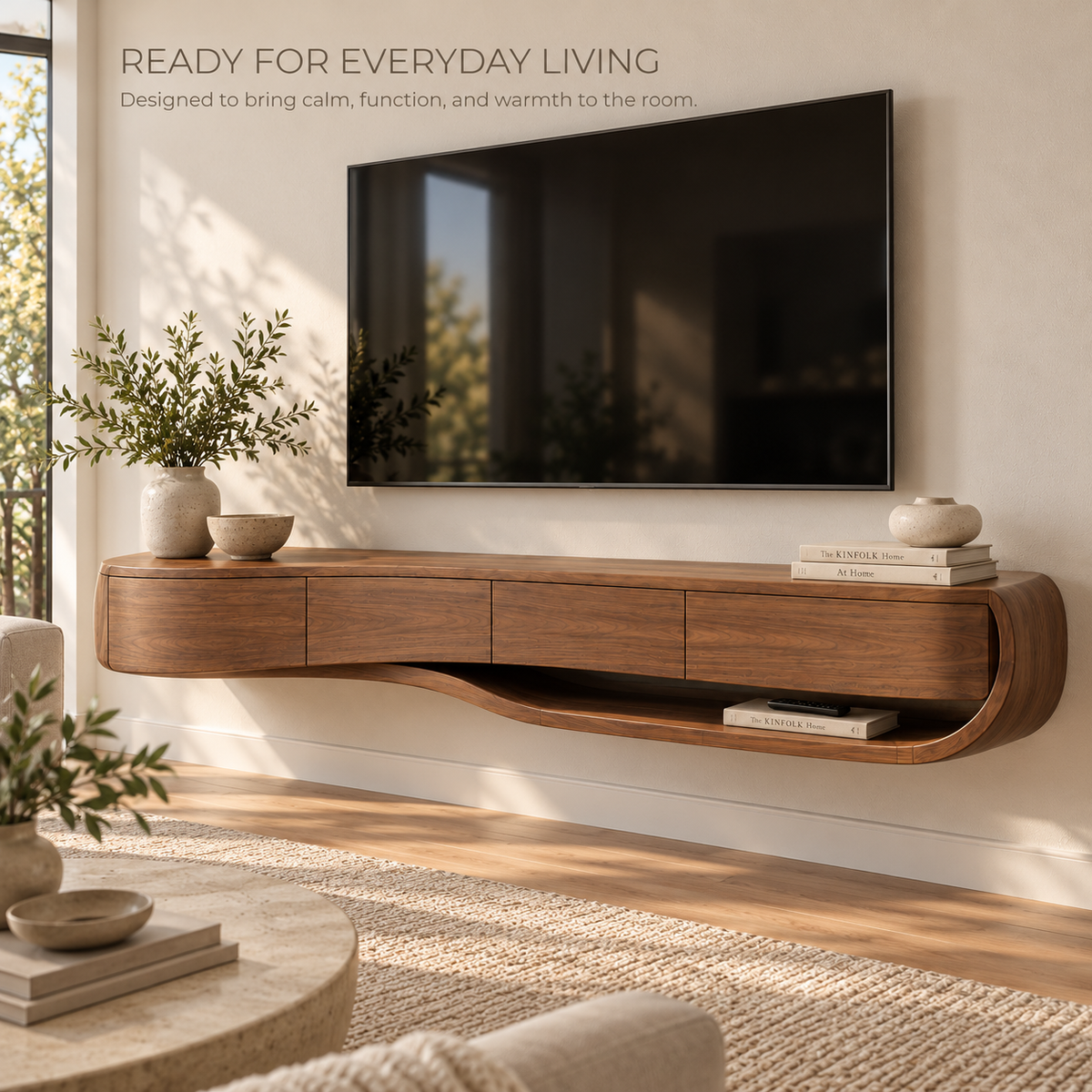 Tallmere Floating Solid Wood TV Stand - Design 177 - product detail 6