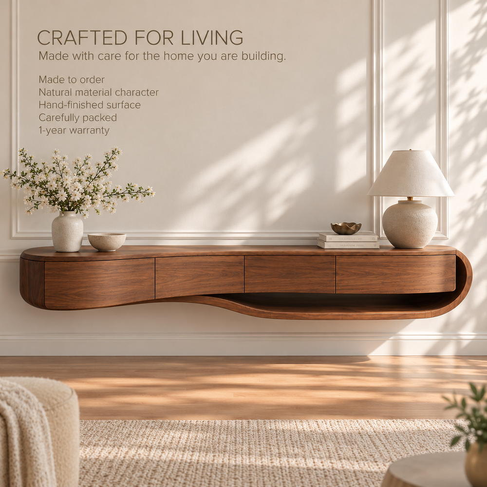 Tallmere Floating Solid Wood TV Stand - Design 177 - product detail 8
