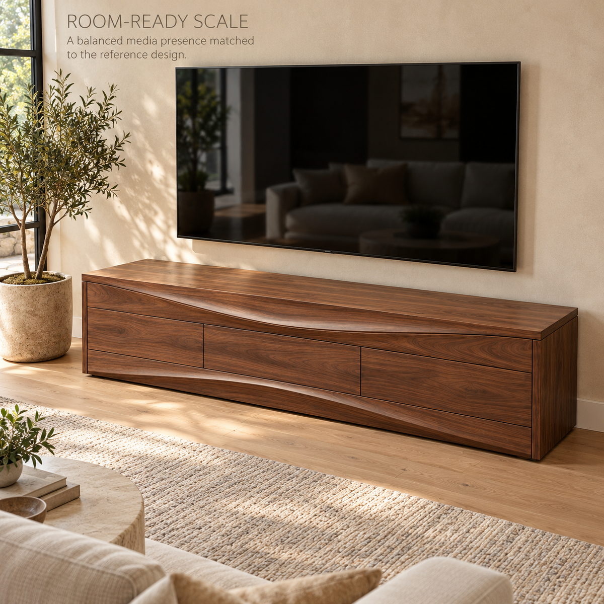 Underwood Sculptural Solid Wood TV Stand - Design 178 - product detail 3