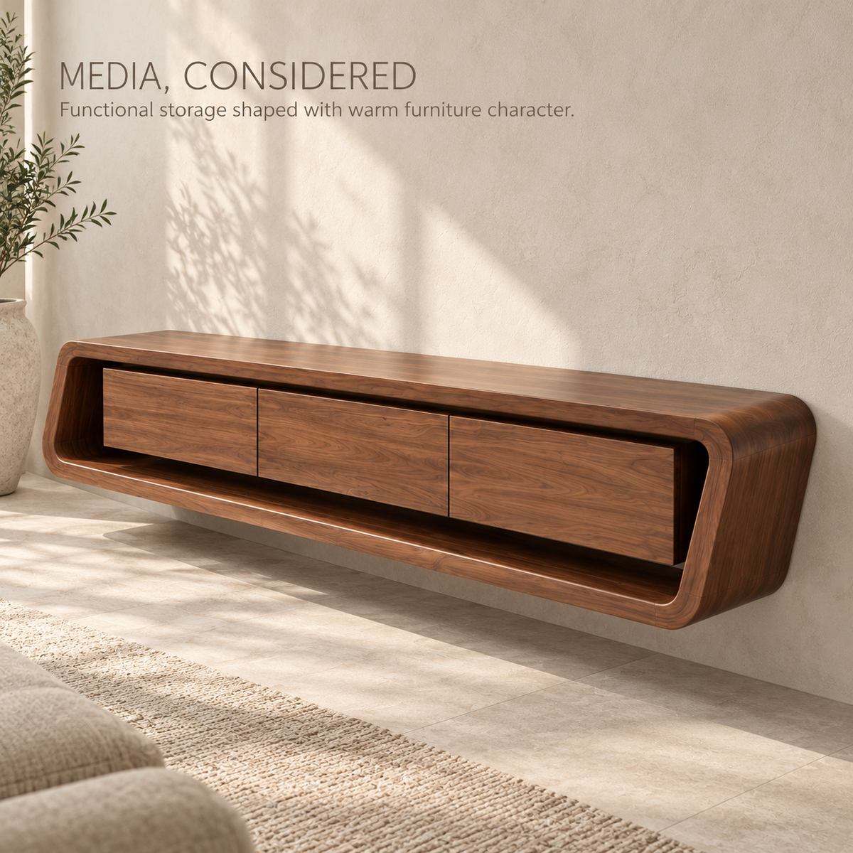 Valewood Floating Solid Wood TV Stand - Design 179 - product detail 2