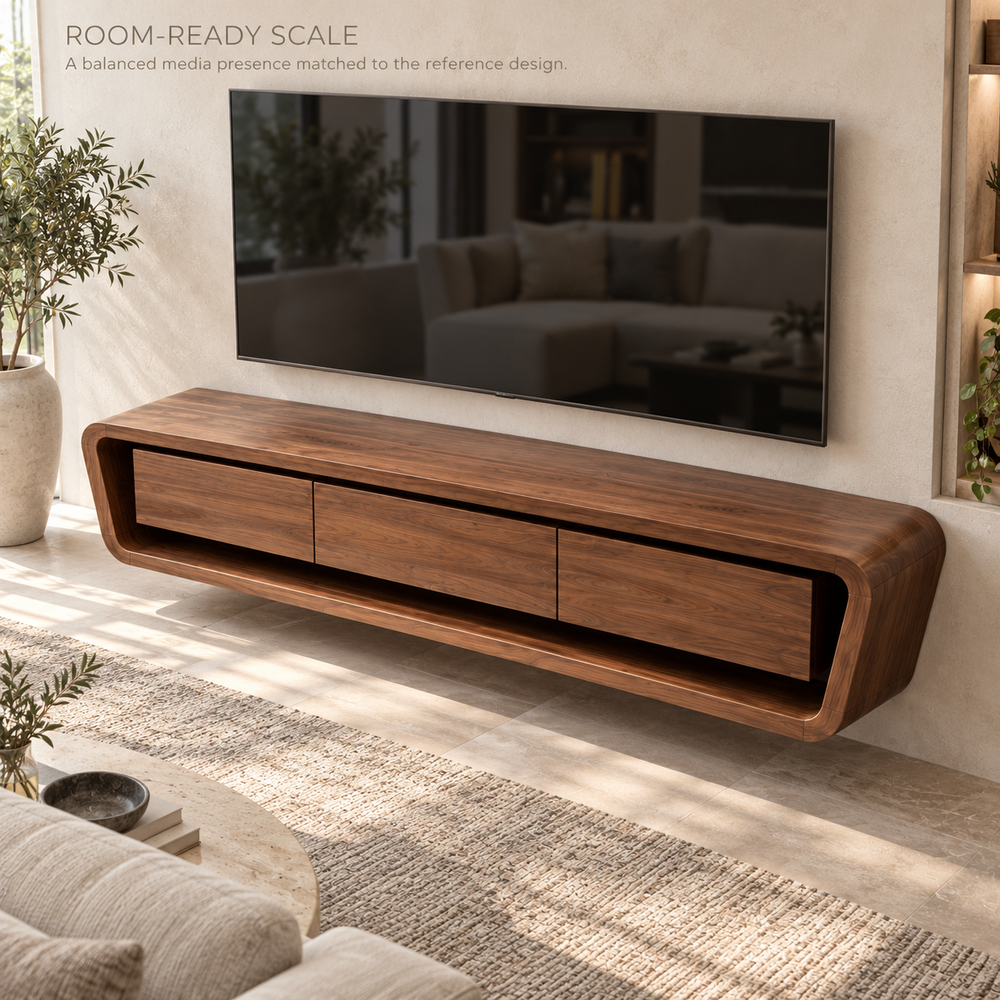 Valewood Floating Solid Wood TV Stand - Design 179 - product detail 3