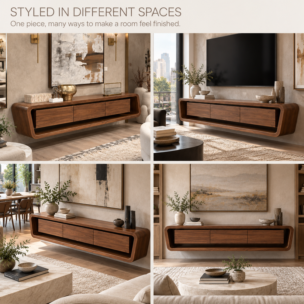 Valewood Floating Solid Wood TV Stand - Design 179 - product detail 9