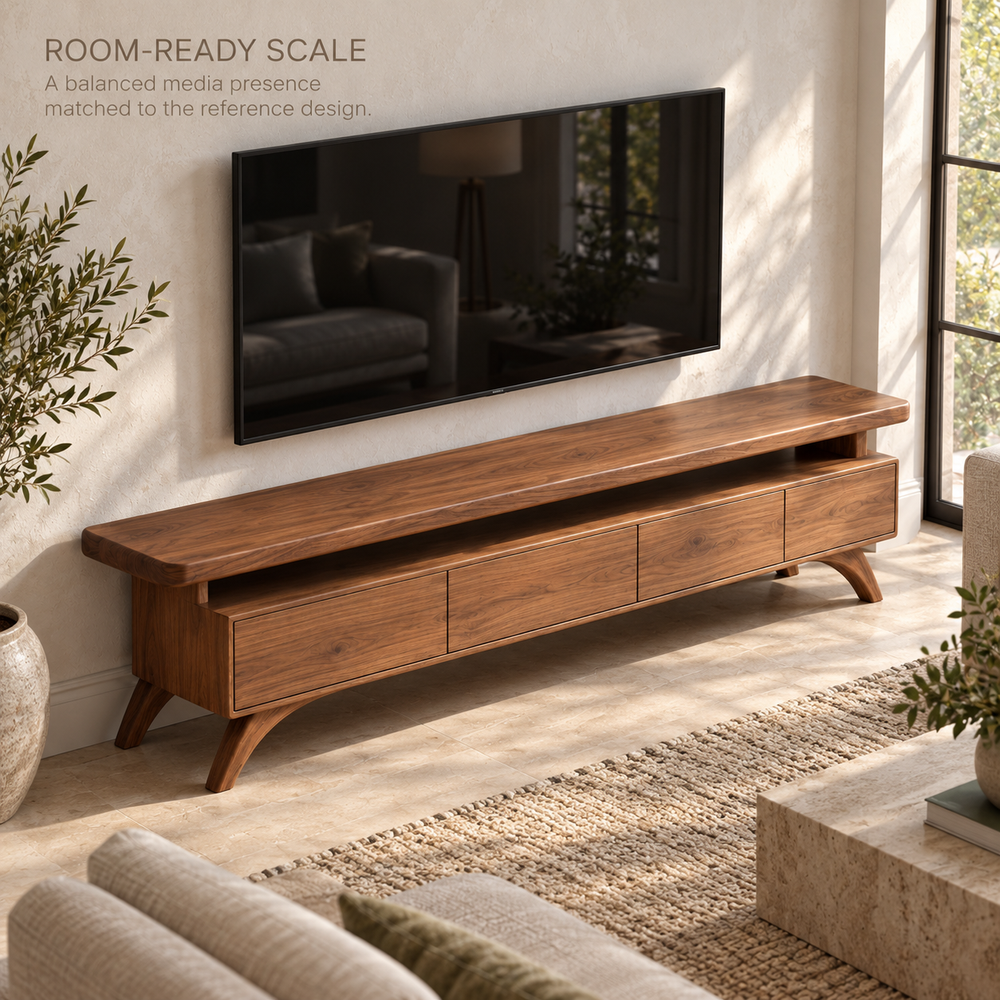 Waverley Sculptural Solid Wood TV Stand - Design 180 - product detail 3