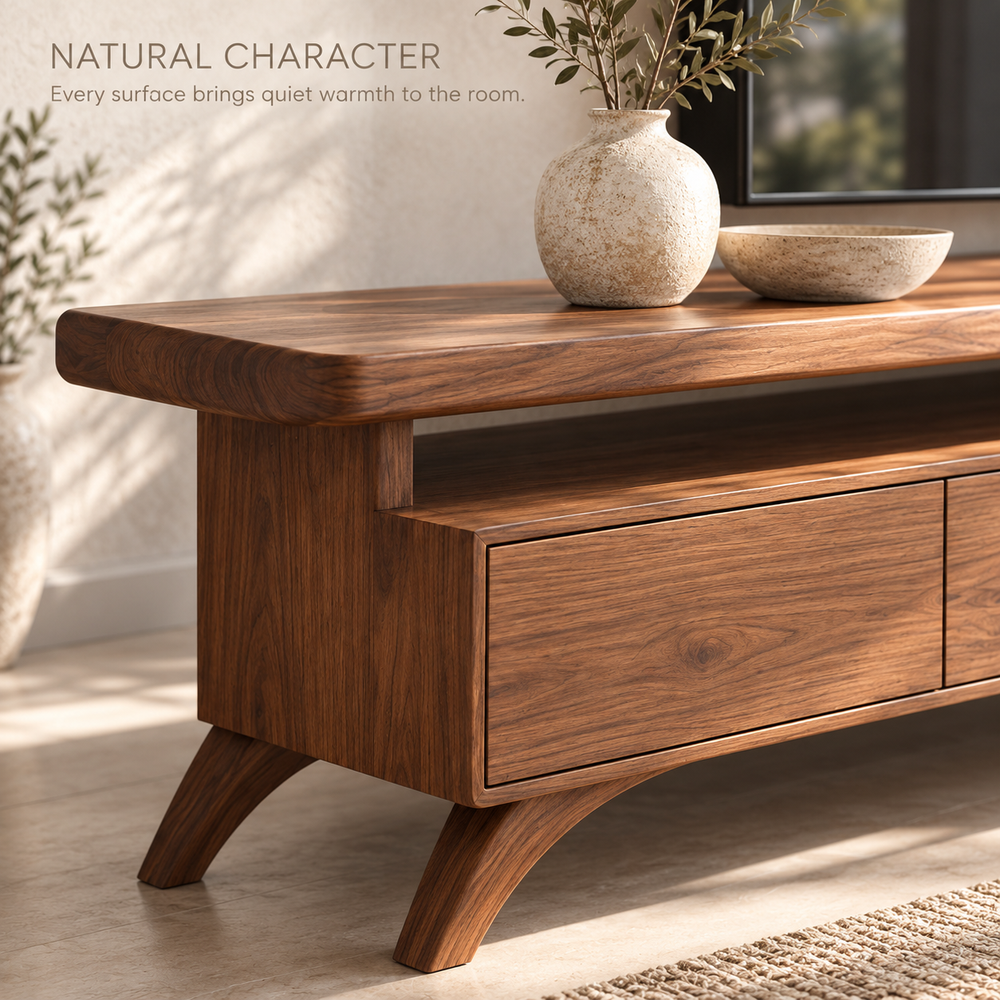 Waverley Sculptural Solid Wood TV Stand - Design 180 - product detail 4