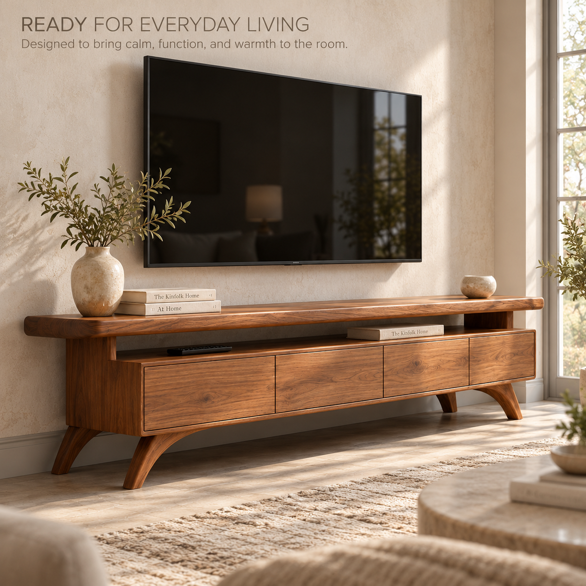 Waverley Sculptural Solid Wood TV Stand - Design 180 - product detail 6