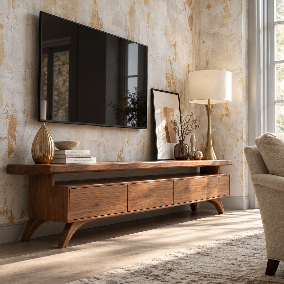 Waverley Sculptural Solid Wood TV Stand - Design 180 - original main view