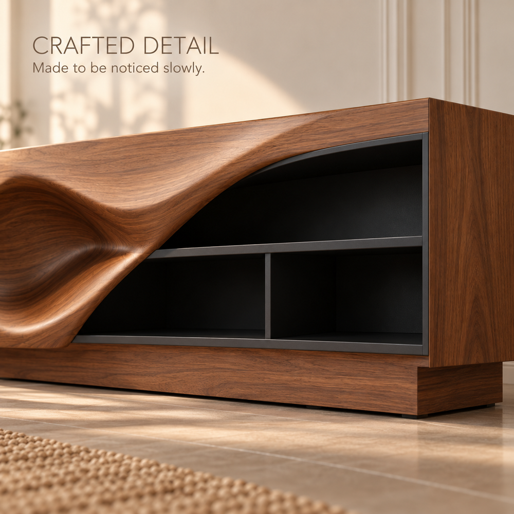 Brookmere Sculptural Solid Wood TV Stand - Design 182 - product detail 5